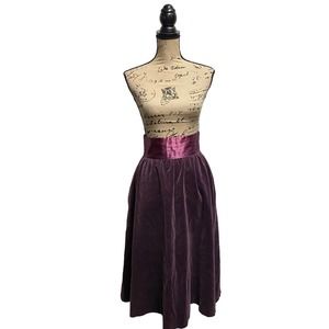 VINTAGE GUNNE SAX Jessica McClintock Purple Velour Midi Long Skirt Gunnies 70 80